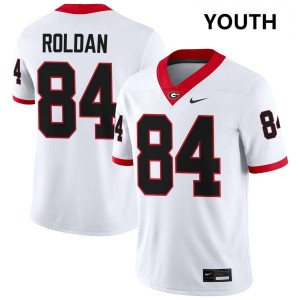 #84 Landon Roldan UGA White Youth Jerseys Game College Football 759296-909