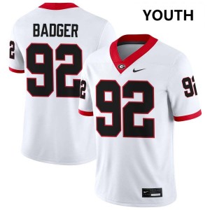 #92 Liam Badger UGA White Youth Jerseys High School College Football 727881-498