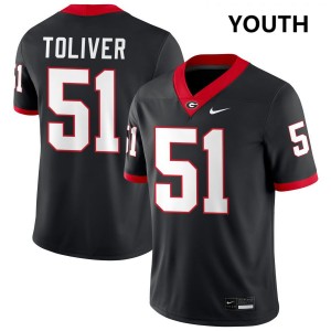 #51 Malachi Toliver Go Dawgs Black Youth Jersey Player College Football 549372-651