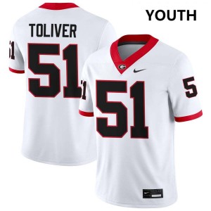 #51 Malachi Toliver UGA Bulldogs White Youth Jerseys 2025-26 College Football 115780-364