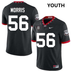 #56 Micah Morris Georgia 100th Anniversary Black Youth Jerseys Stitched College Football 796089-509