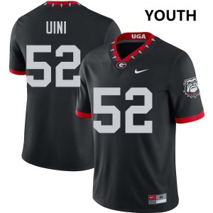 #52 Michael Uini Go Dawgs 100th Anniversary Black Youth Jersey Player College Football 781166-250