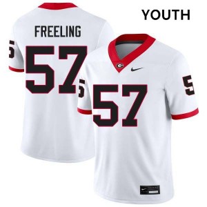 #57 Monroe Freeling Dawgs White Youth Jerseys University College Football 663608-143