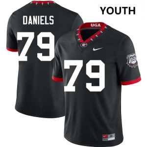#79 Nyier Daniels Georgia Bulldogs 100th Anniversary Black Youth Jersey 2025 College Football 948246-450