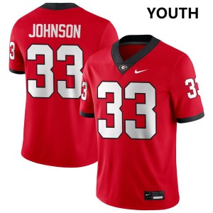#33 Quintavius Johnson UGA Red Youth Jerseys Replica College Football 822663-490