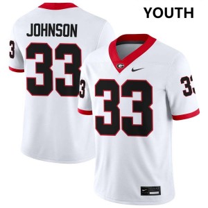 #33 Quintavius Johnson Dawgs White Youth Jersey Player College Football 941157-320