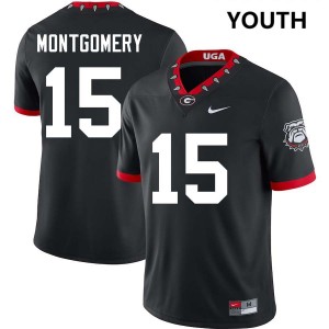 #15 Ryan Montgomery Georgia 100th Anniversary Black Youth Jersey Stitched College Football 592197-462