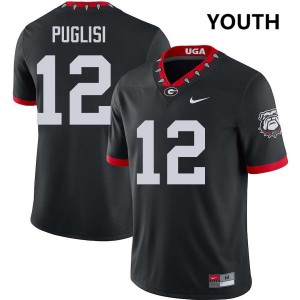 #12 Ryan Puglisi Georgia Bulldogs 100th Anniversary Black Youth Jersey NCAA College Football 826415-919