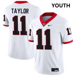 #11 Talyn Taylor University of Georgia White Youth Jersey Replica College Football 596597-603