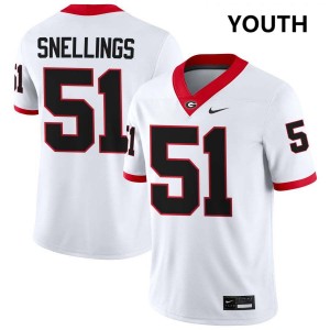 #51 Will Snellings Georgia White Youth Jerseys Alumni College Football 367018-617