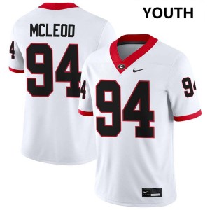 #94 Xzavier McLeod UGA Bulldogs White Youth Jersey Player College Football 233906-802