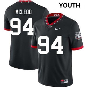 #94 Xzavier McLeod Dawgs 100th Anniversary Black Youth Jersey Stitched College Football 779179-570