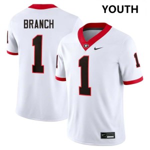 #1 Zachariah Branch Go Dawgs White Youth Jersey 2025-26 College Football 877917-473