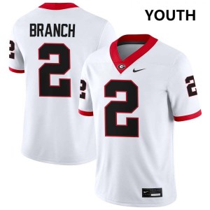 #2 Zion Branch UGA White Youth Jersey 2025 College Football 682343-876