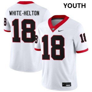 #18 Sacovie White-Helton Georgia Bulldogs White Youth Jersey Alumni College Football 606761-386